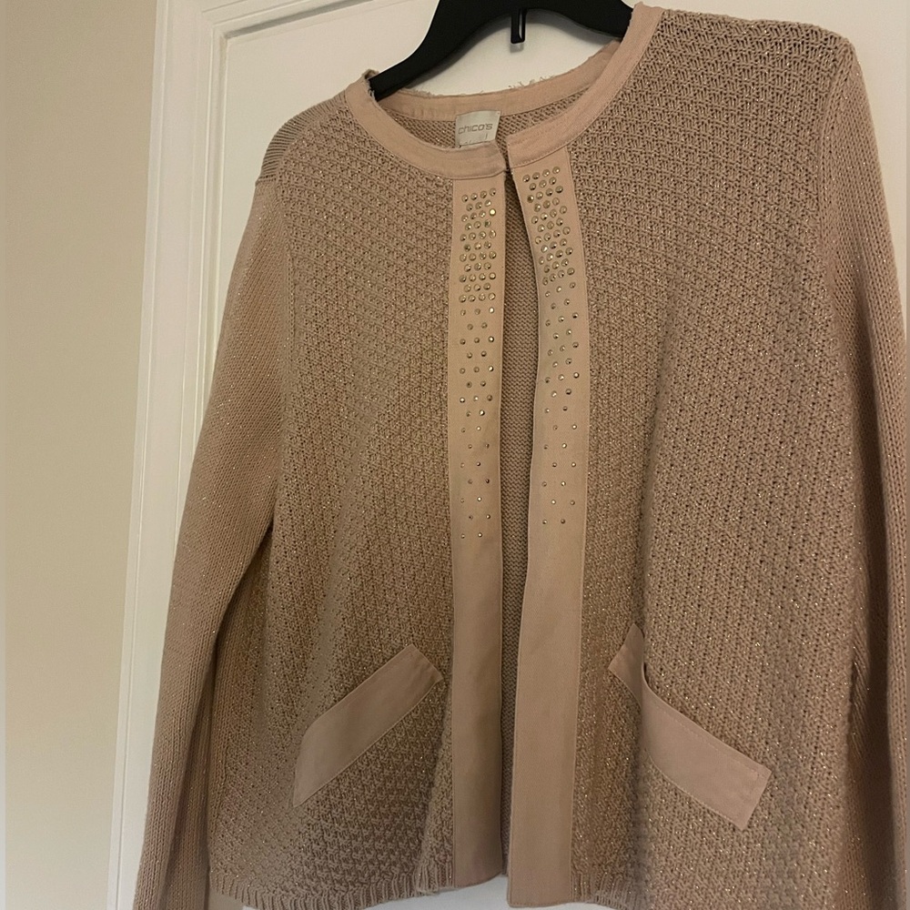 Chico gold shimmer cardigan size L